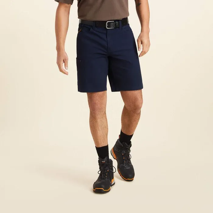 Men Pants and Shorts Ariat Rebar DuraStretch Made Tough 10quot Short Navy