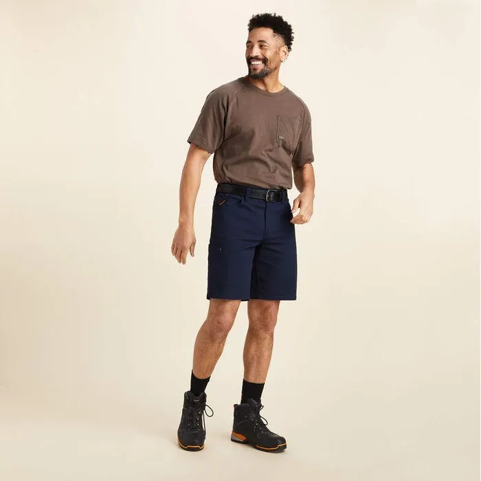 Men Pants and Shorts Ariat Rebar DuraStretch Made Tough 10quot Short Navy