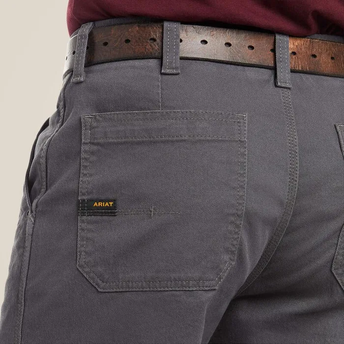 Men Pants and Shorts Ariat Rebar M4 Relaxed DuraStretch Washed Twill Dungaree Boot Cut Pant Rebar Grey Men Pants and Shorts Ariat Rebar M4 Relaxed DuraStretch Washed Twill Dungaree Boot Cut Pant Rebar Grey