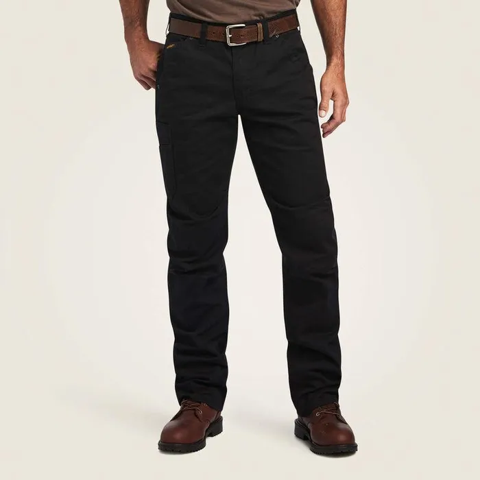Men Pants and Shorts Ariat Rebar M5 Straight DuraStretch Washed Twill Dungaree Straight Leg Pant Black