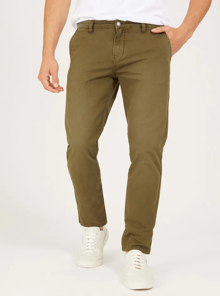 Men Pants and Shorts GUESS Olive Green Max Midrise Slim Pants