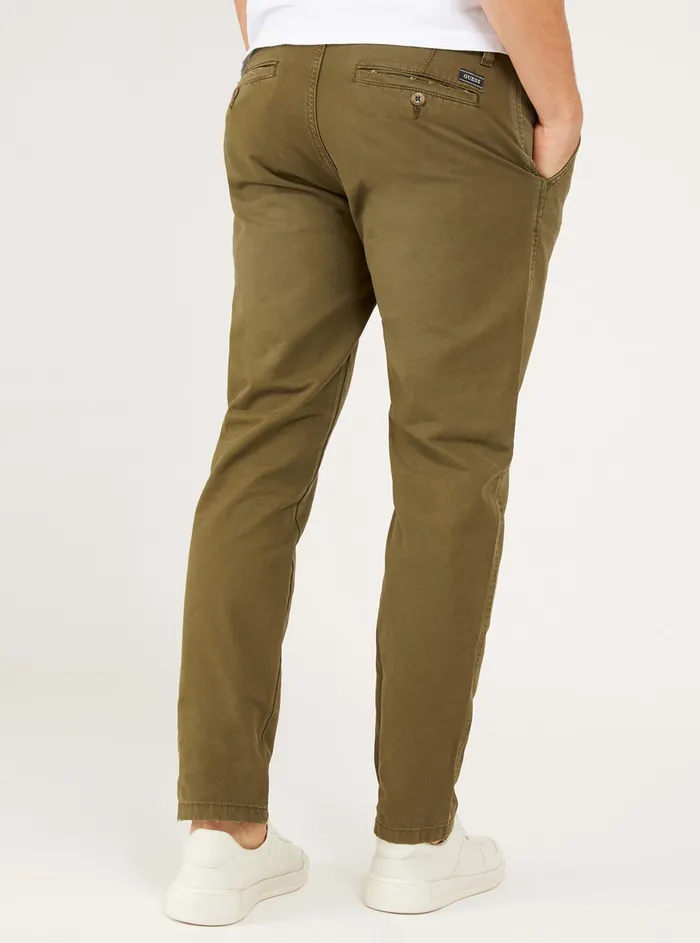 Men Pants and Shorts GUESS Olive Green Max Midrise Slim Pants Men Pants and Shorts GUESS Olive Green Max Midrise Slim Pants