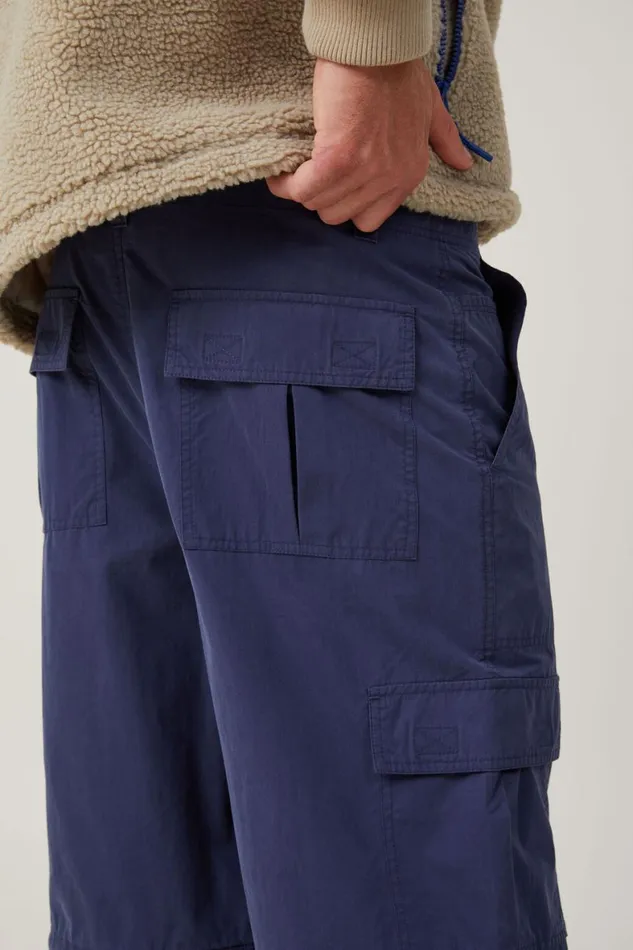Men Pants Cotton On Parachute Zip Off Pant Workwear Navy