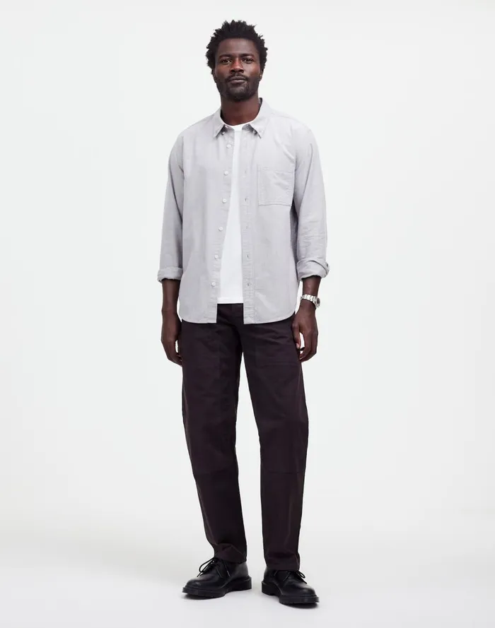 Men Pants Madewell Relaxed Straight Workwear Pants Black Coal