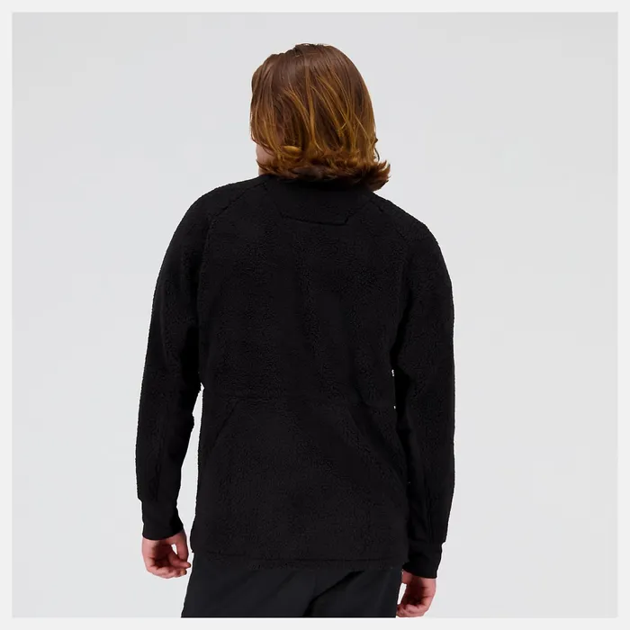 Men Q Speed Sherpa Pullover Black New Balance Jackets and Vests Men Q Speed Sherpa Pullover Black New Balance Jackets and Vests
