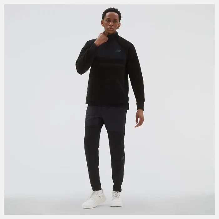 Men Q Speed Sherpa Pullover Black New Balance Jackets and Vests Men Q Speed Sherpa Pullover Black New Balance Jackets and Vests