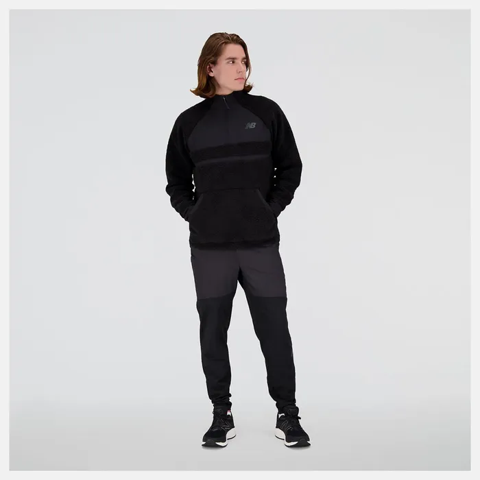 Men Q Speed Sherpa Pullover Black New Balance Jackets and Vests Men Q Speed Sherpa Pullover Black New Balance Jackets and Vests