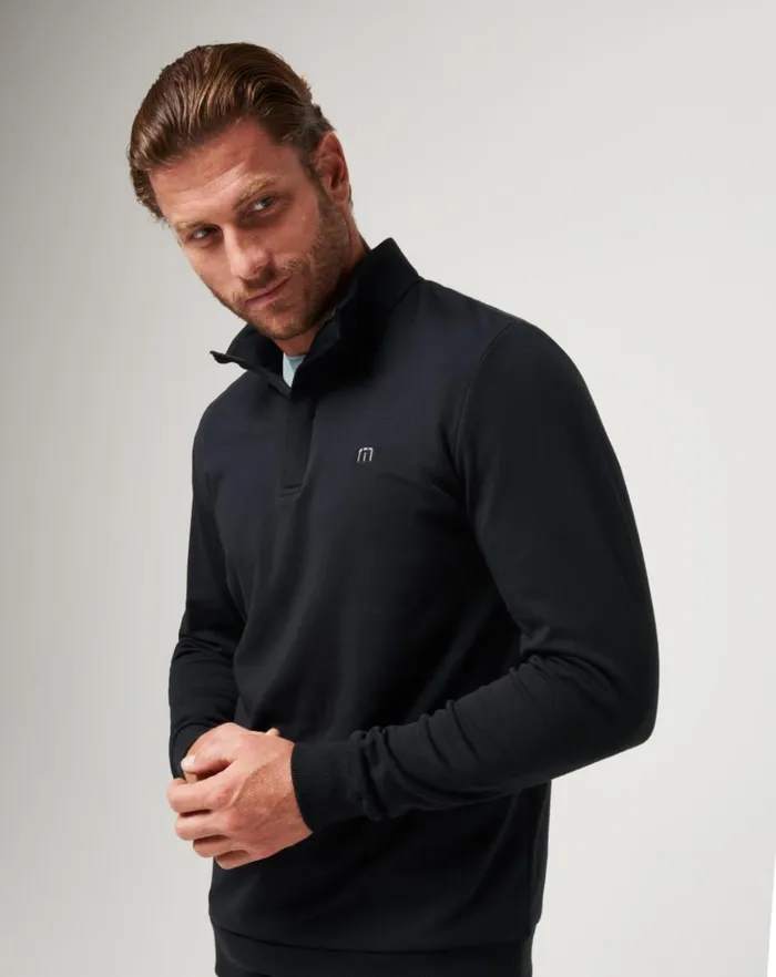 Men Quarter Zips TravisMathew CLOUD QUARTER ZIP 20 Black Men Quarter Zips TravisMathew CLOUD QUARTER ZIP 20 Black