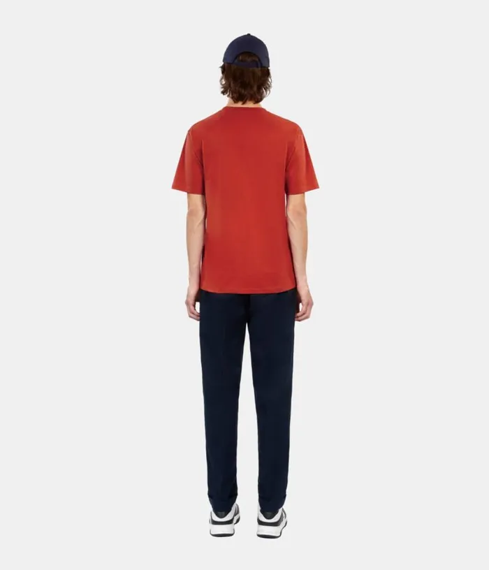 Men Red Tshirt With Palm Tree Embroidery THE KOOPLES Tshirts