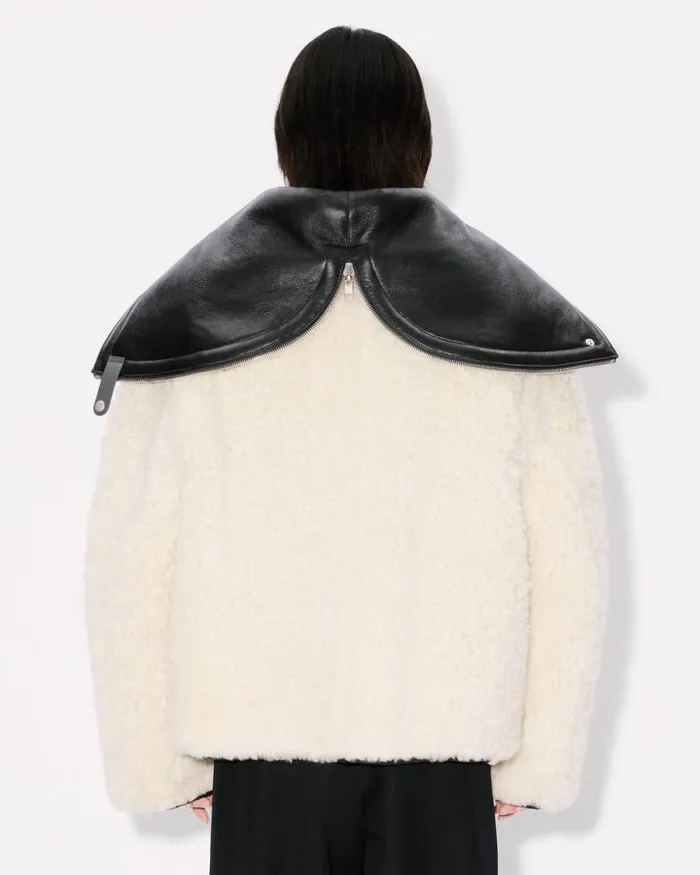 Men Reversible Shearling Blouson In Lambskin Leather Black Kenzo Jackets And Coats
