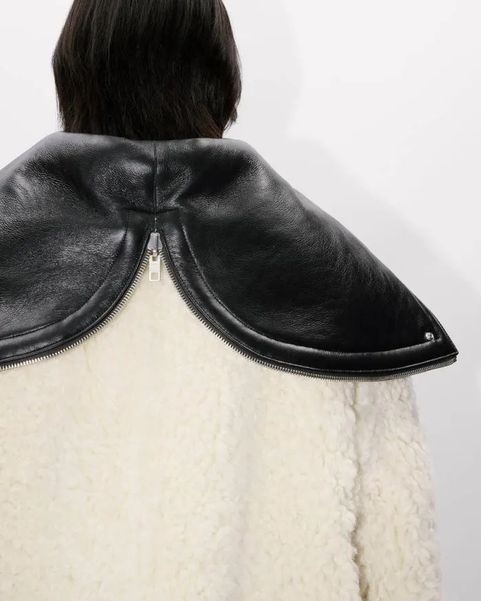 Men Reversible Shearling Blouson In Lambskin Leather Black Kenzo Jackets And Coats