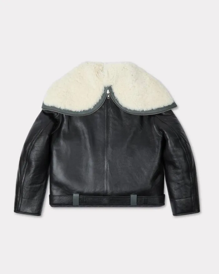 Men Reversible Shearling Blouson In Lambskin Leather Black Kenzo Jackets And Coats