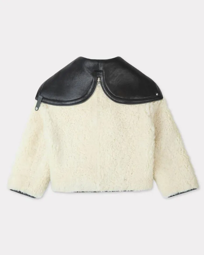 Men Reversible Shearling Blouson In Lambskin Leather Black Kenzo Jackets And Coats