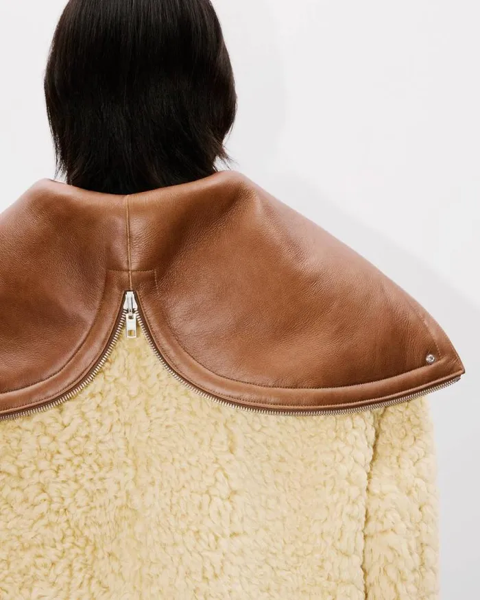 Men Reversible Shearling Blouson In Lambskin Leather Dark Camel Kenzo Jackets And Coats