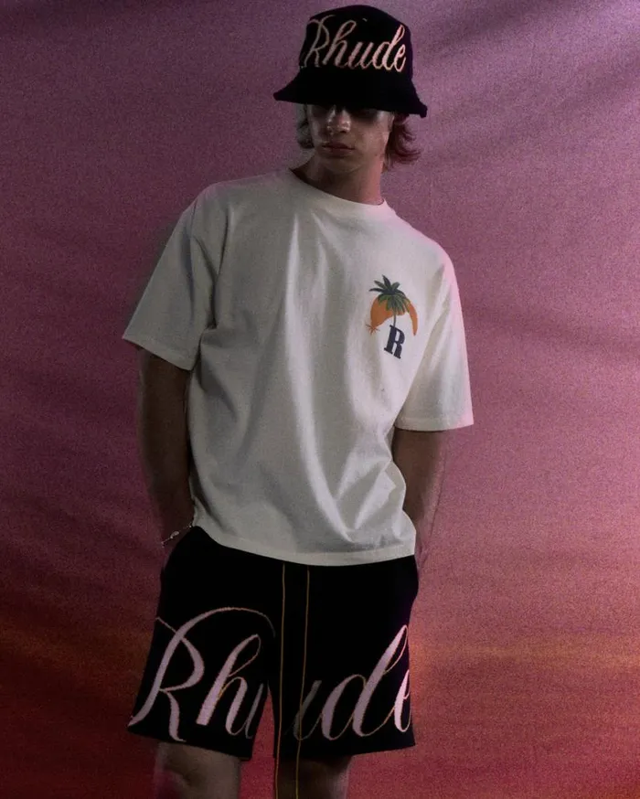 Men Rhude Hats GP KNIT SCRIPT BUCKET HAT Blackpinkorange