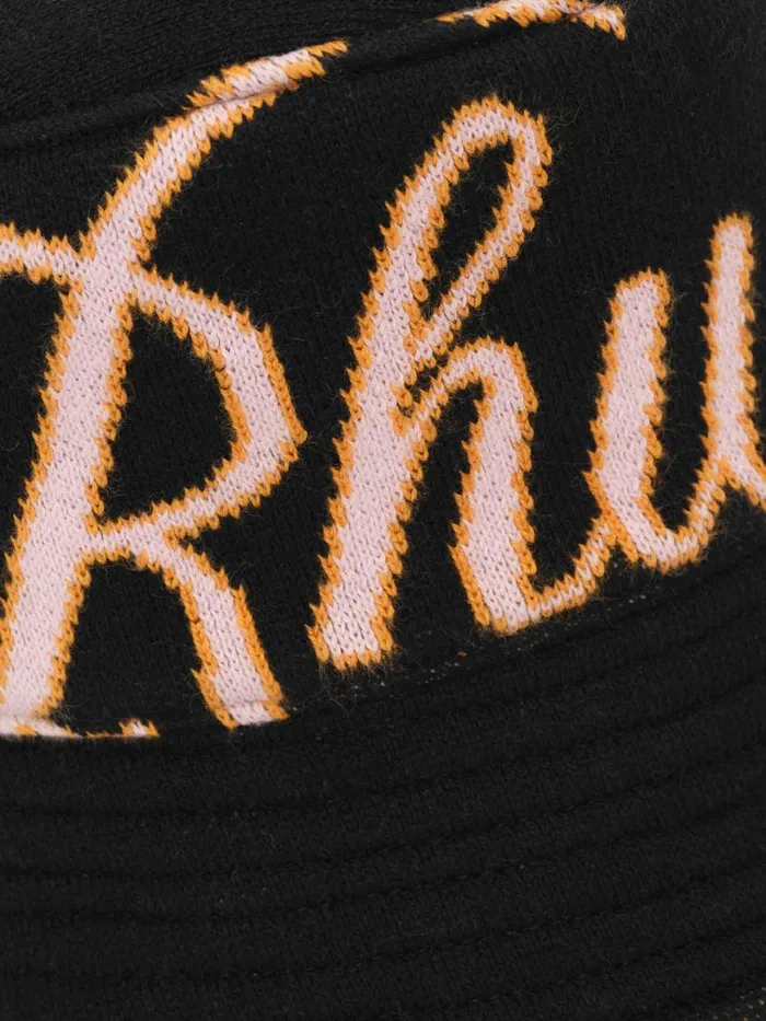 Men Rhude Hats GP KNIT SCRIPT BUCKET HAT Blackpinkorange