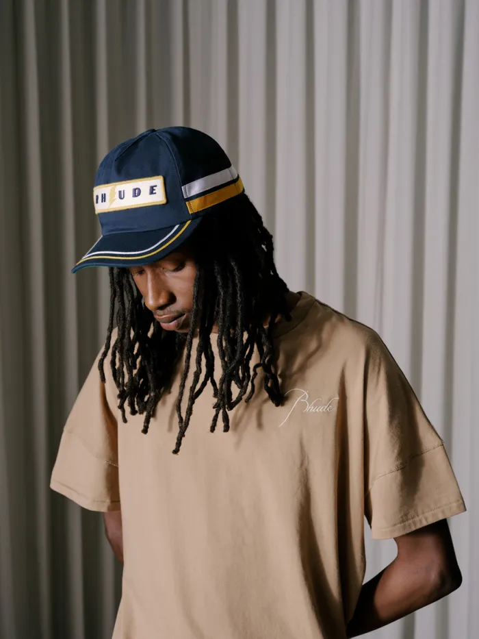 Men Rhude Hats LIGHTNING PANEL HAT Navy