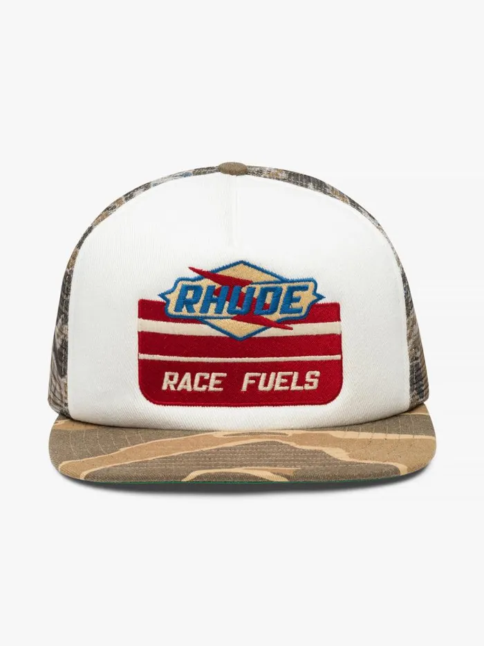 Men Rhude Hats TIGER CAMO TRUCKER HAT Indigo