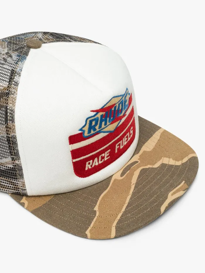 Men Rhude Hats TIGER CAMO TRUCKER HAT Indigo