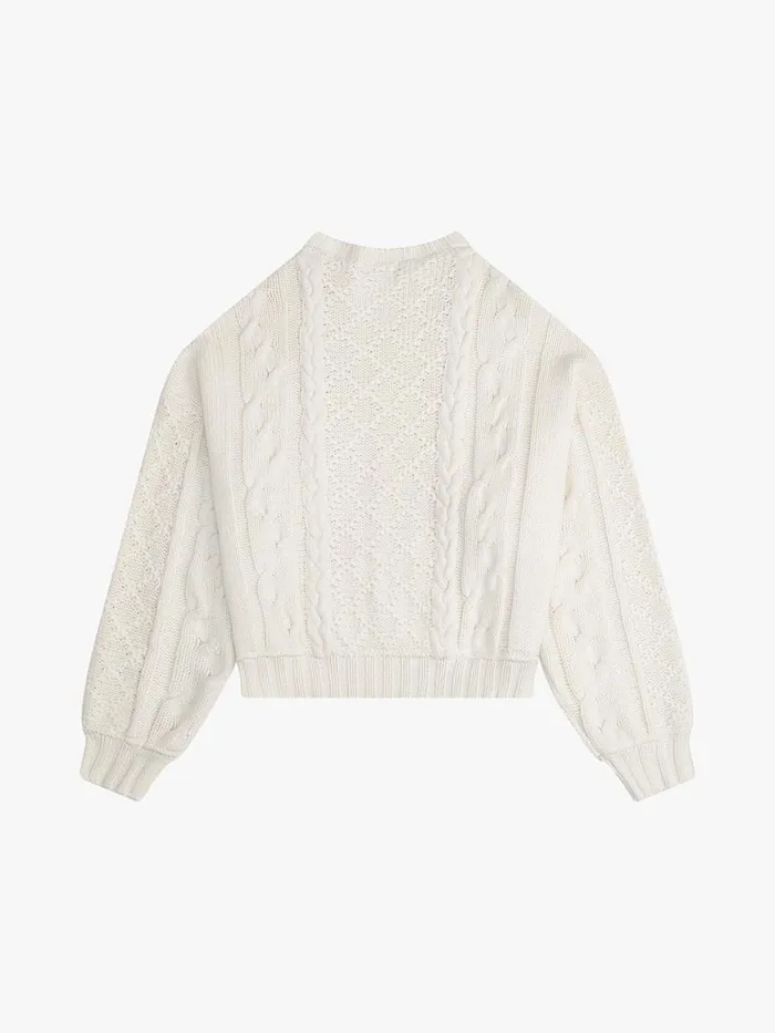 Men Rhude Luxe Knitwear CABLE KNIT CREWNECK Creme