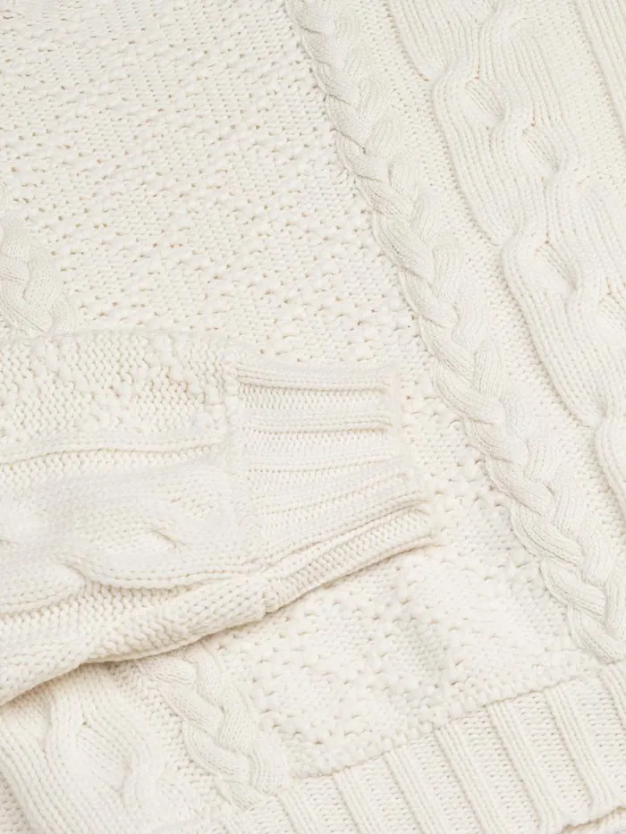 Men Rhude Luxe Knitwear CABLE KNIT CREWNECK Creme