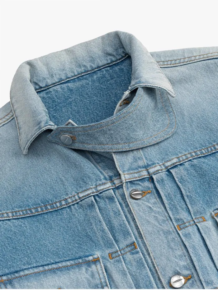 Men Rhude Outerwear NECKSTRAP DROPNECK DENIM TRUCKER JACKET Indigo