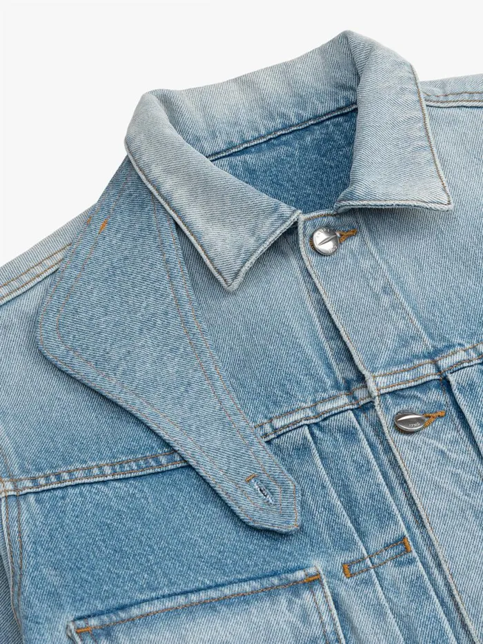 Men Rhude Outerwear NECKSTRAP DROPNECK DENIM TRUCKER JACKET Indigo