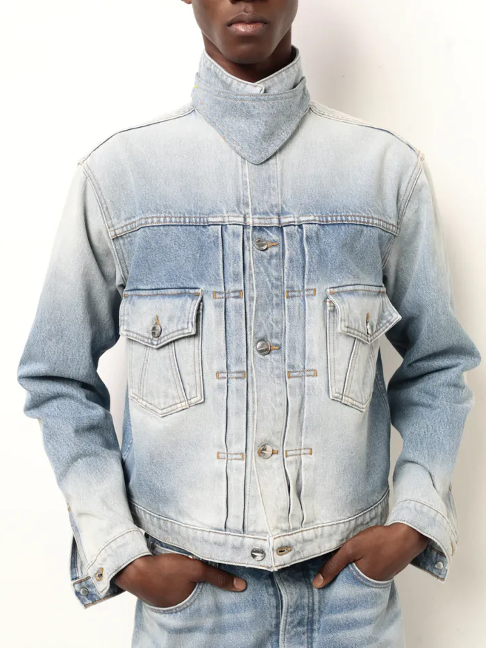 Men Rhude Outerwear NECKSTRAP DROPNECK DENIM TRUCKER JACKET Indigo