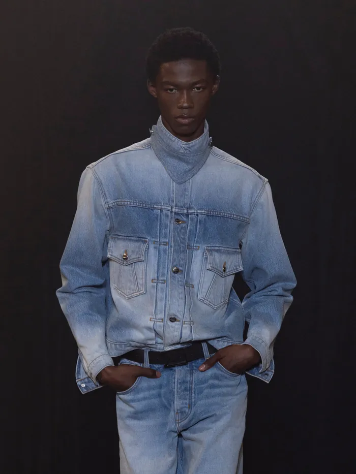 Men Rhude Outerwear NECKSTRAP DROPNECK DENIM TRUCKER JACKET Indigo