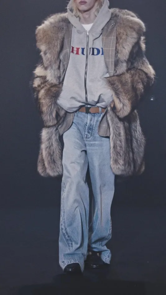 Men Rhude Outerwear VINTAGE FUR COAT Dark Cognac