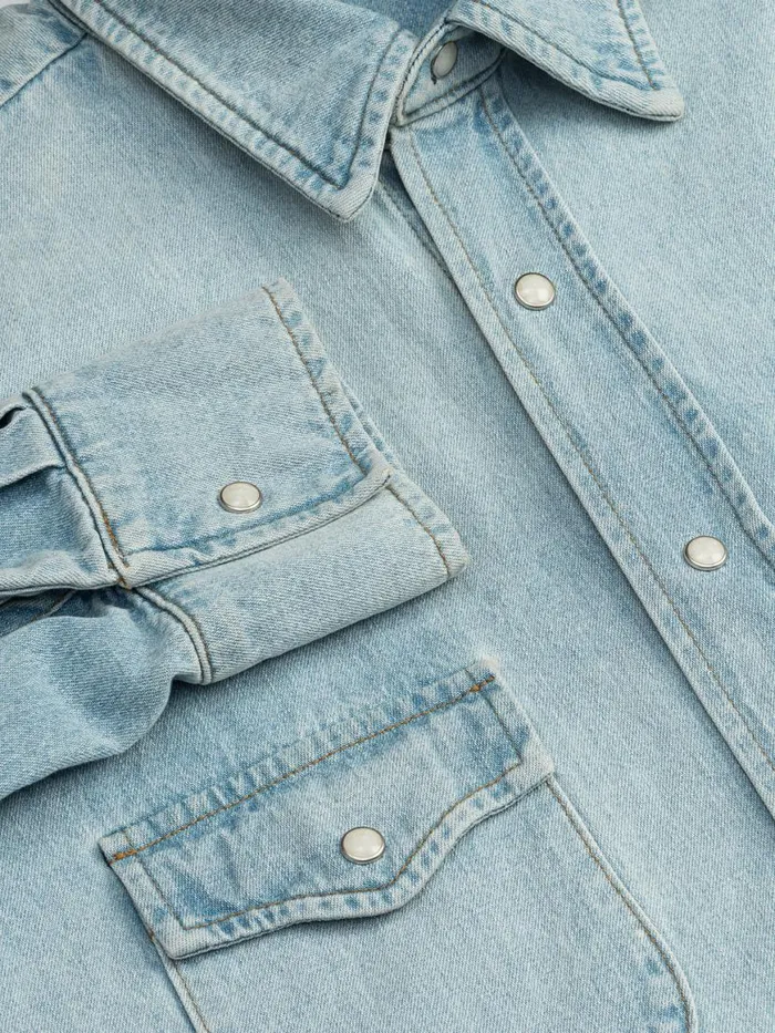 Men Rhude Outerwear WESTERN SNAP SHIRT Indigo