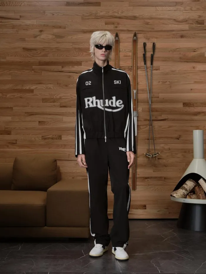 Men Rhude Pants SKITRACK PANTS Blackwhite