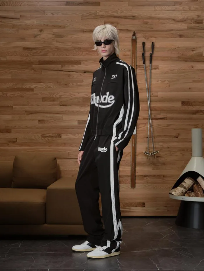 Men Rhude Pants SKITRACK PANTS Blackwhite