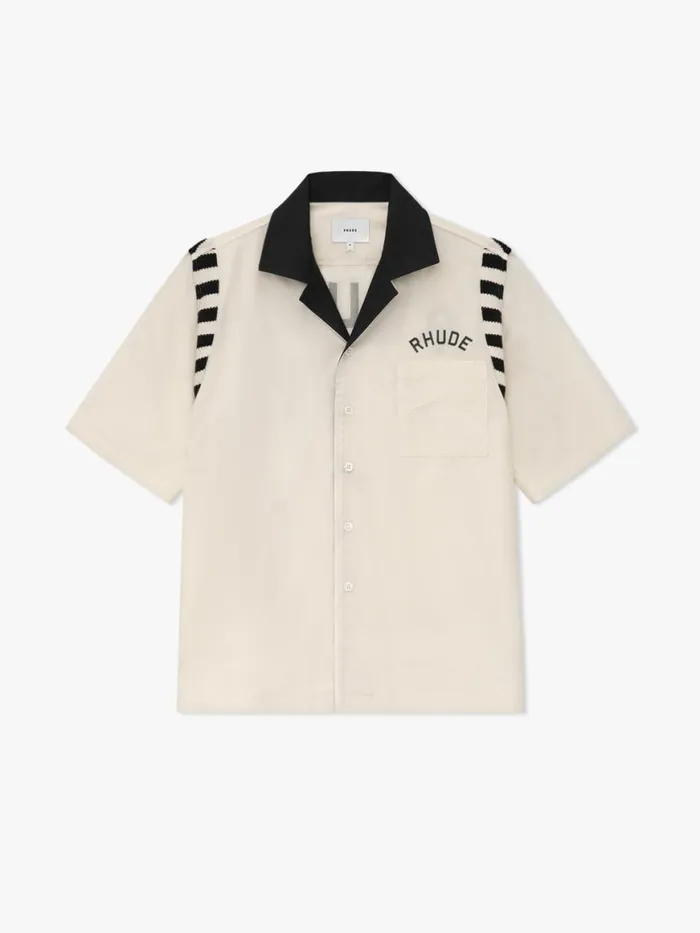 Men Rhude Shirts CHAMONIX ALPINE SHIRT Whiteblack