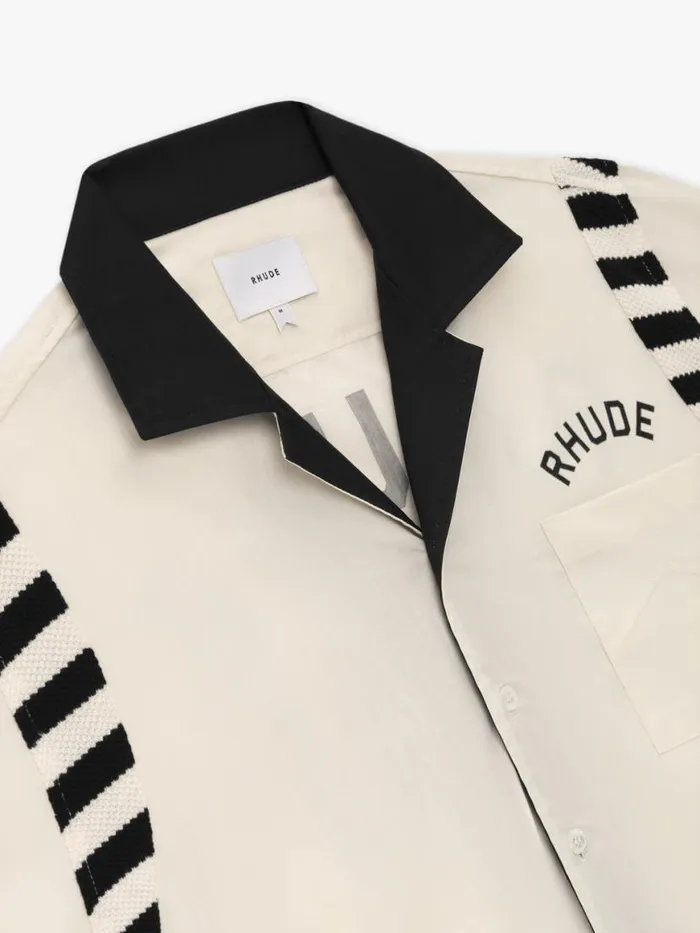Men Rhude Shirts CHAMONIX ALPINE SHIRT Whiteblack Men Rhude Shirts CHAMONIX ALPINE SHIRT Whiteblack