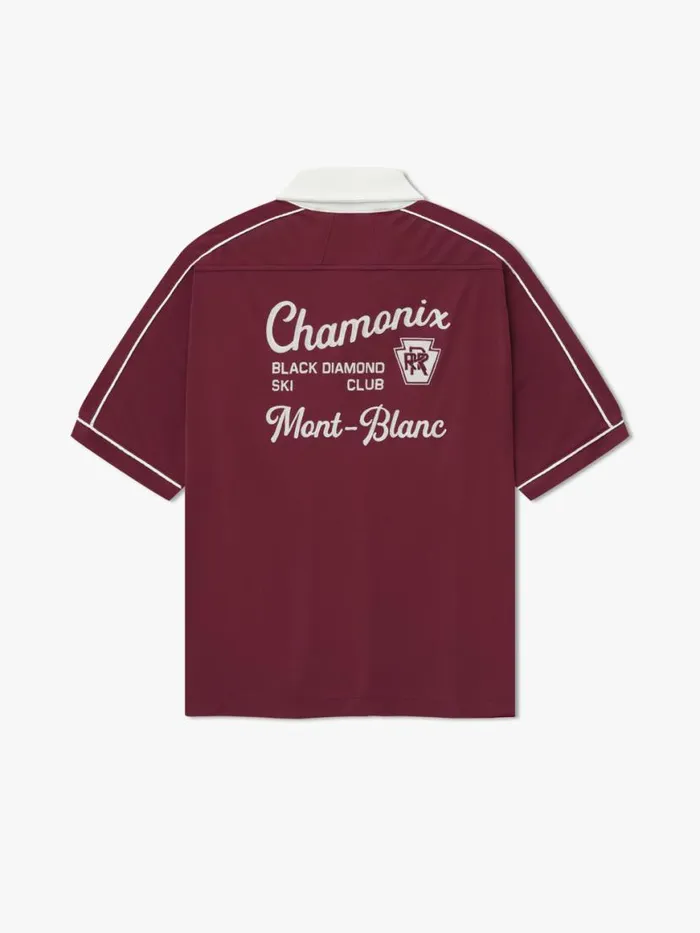 Men Rhude Shirts MONTBLANC BOWLING SHIRT Maroonwhite Men Rhude Shirts MONTBLANC BOWLING SHIRT Maroonwhite