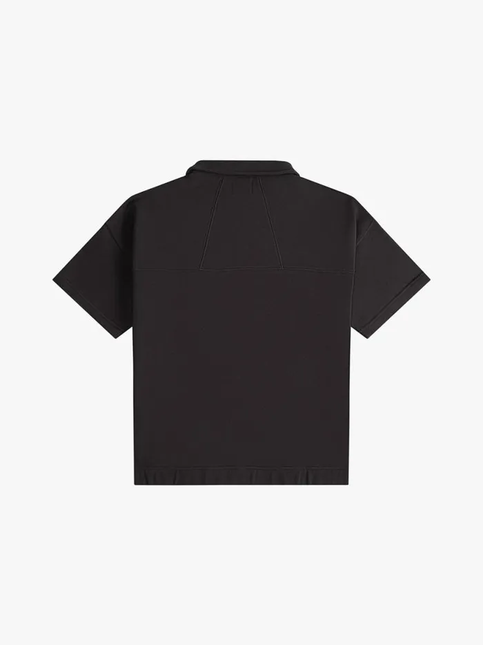 Men Rhude Shirts PIQUE SNAP SHORT SLEEVE POLO Black