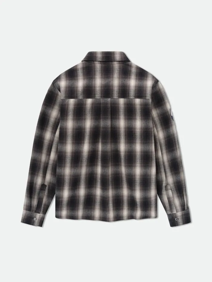 Men Rhude Shirts RACING FLANNEL Blackgrey
