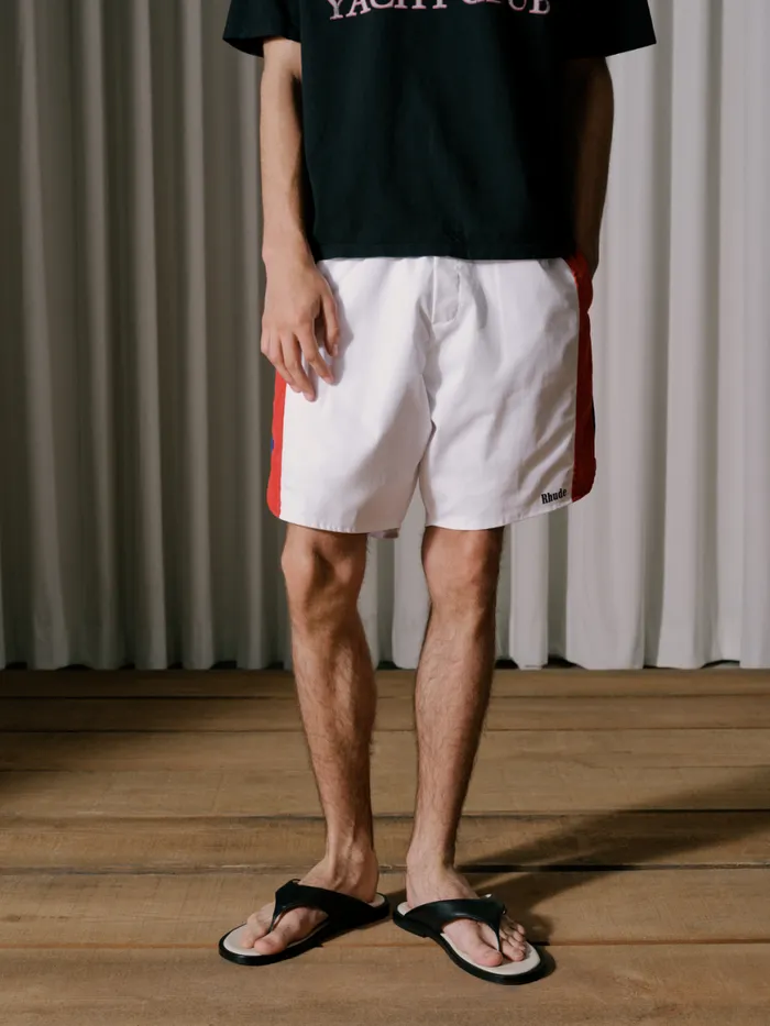 Men Rhude Shorts CHEVRON TRACK SHORTS Whitebluered Men Rhude Shorts CHEVRON TRACK SHORTS Whitebluered