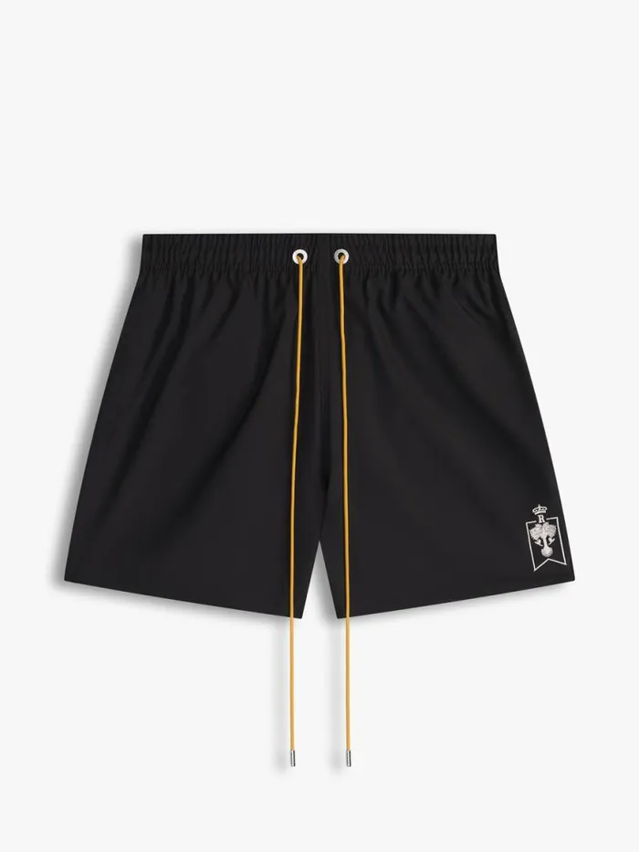 Men Rhude Shorts CREST SWIM TRUNKS Black
