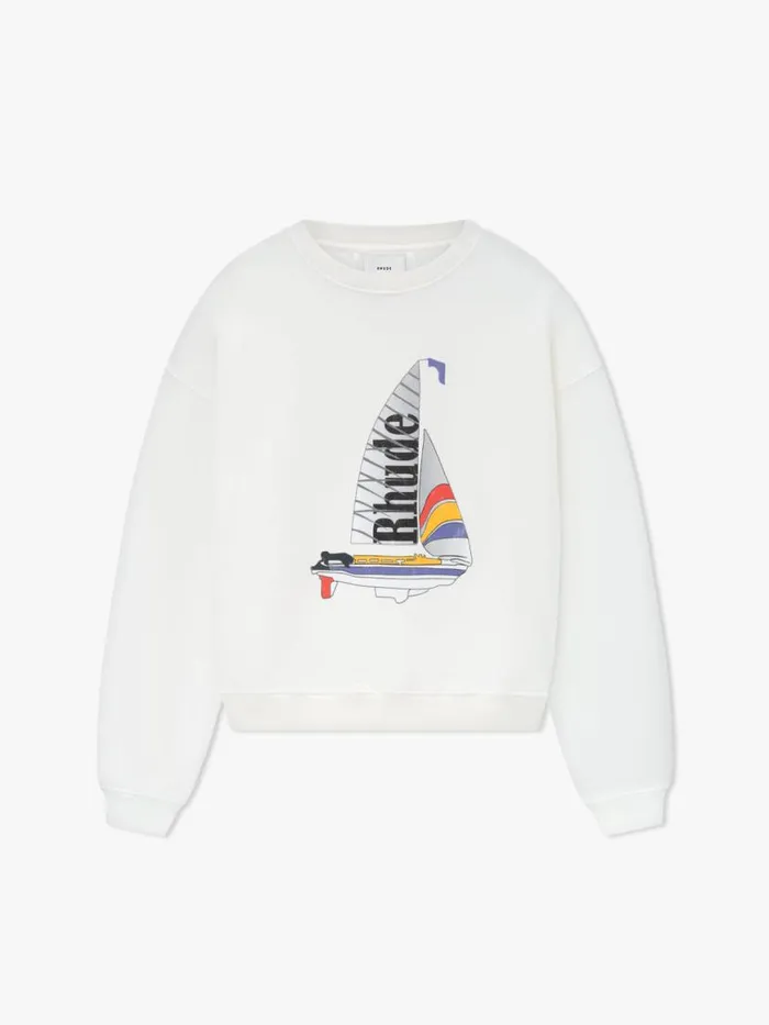 Men Rhude Sweatshirts CATAMARAN CHAMPION CREWNECK Cream