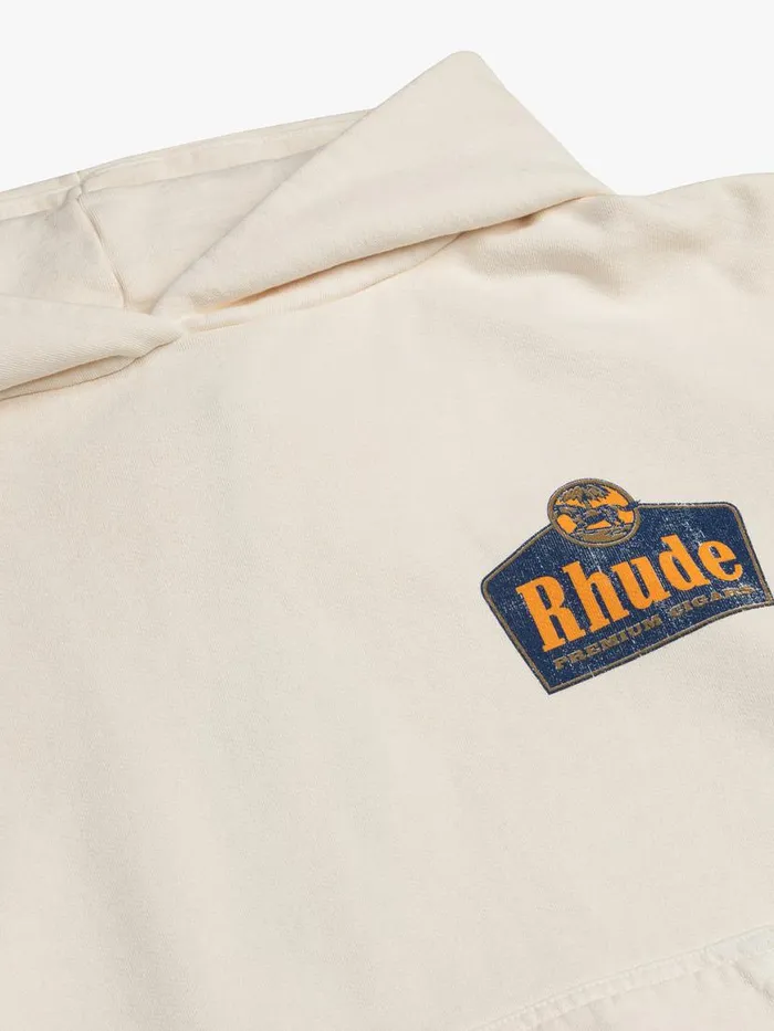 Men Rhude Sweatshirts GRAND CRU HOODIE Vtg White