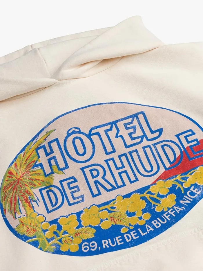 Men Rhude Sweatshirts HOTEL HOODIE Vtg White