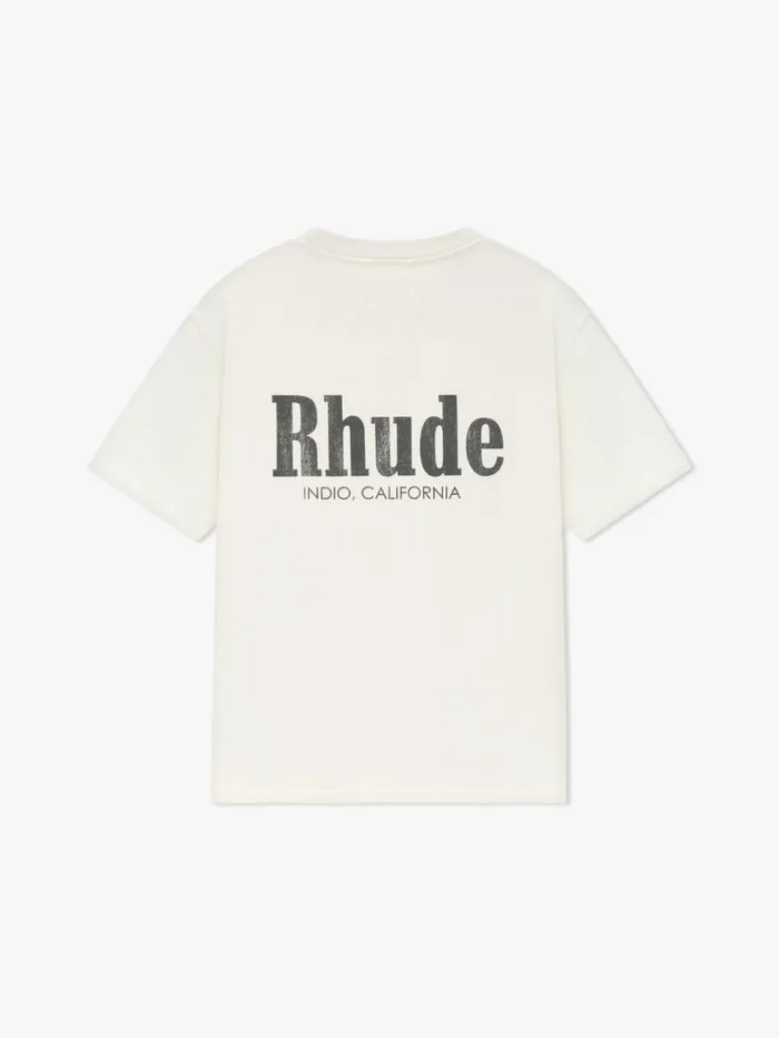 Men Rhude Tees DESERTO MOTORS TEE Vtg White