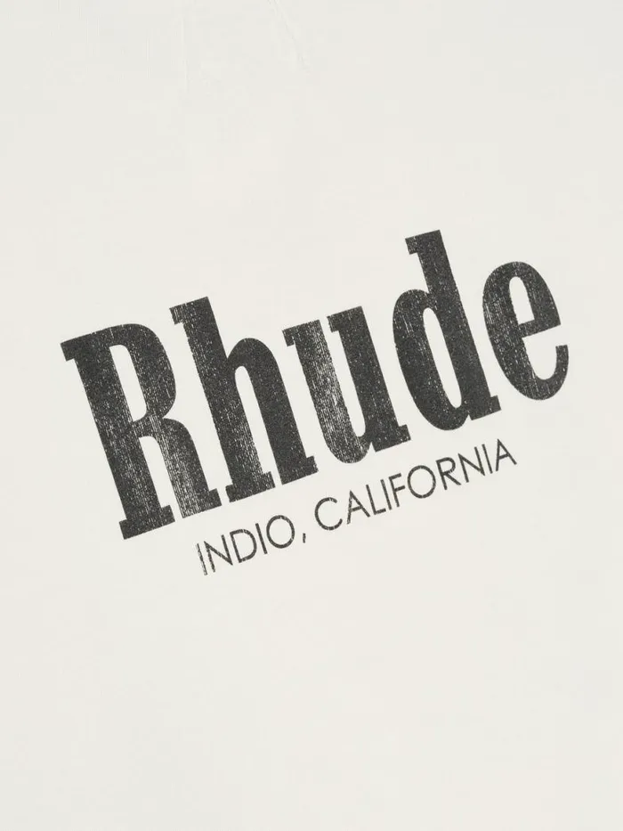 Men Rhude Tees DESERTO MOTORS TEE Vtg White