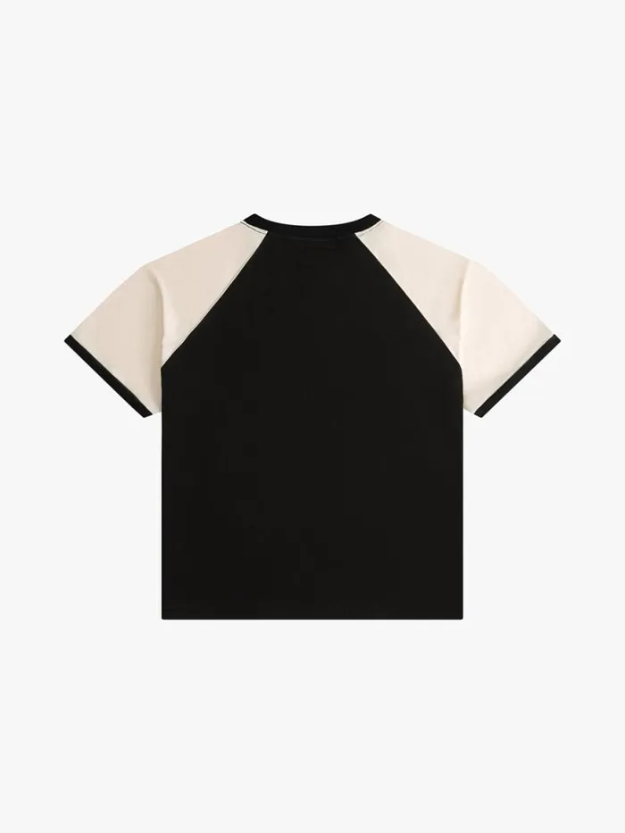 Men Rhude Tees OIL CORP RAGLAN TEE Vtg Black Vtg Offwhite