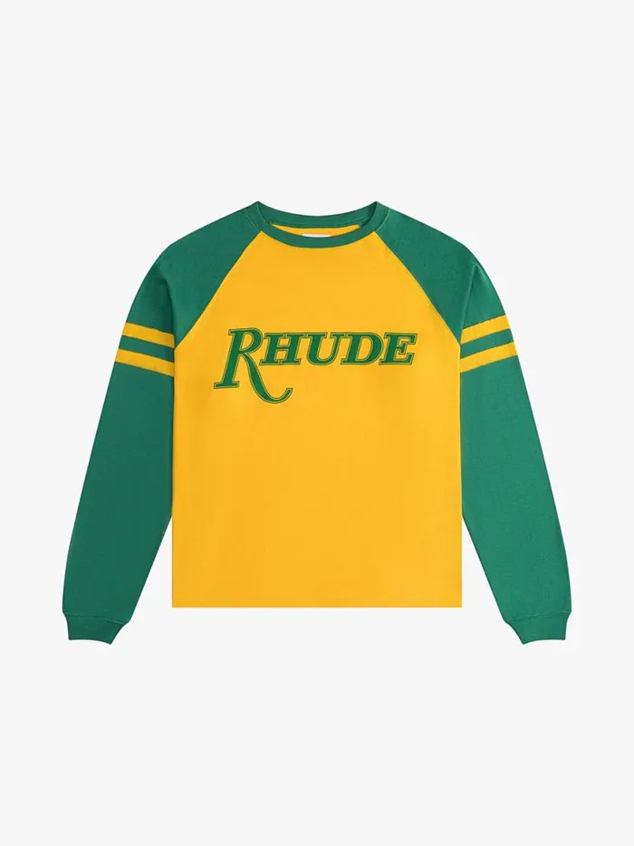 Men Rhude Tees SAO PAULO LONG SLEEVE TEE Yellowgreen