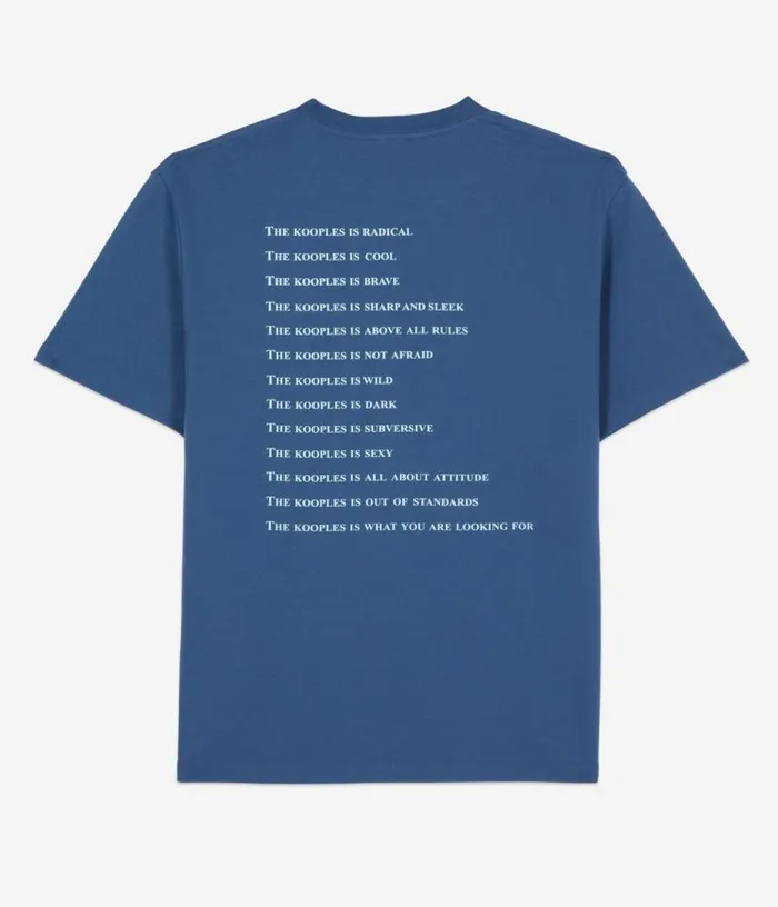 Men Royal Blue What Is Tshirt THE KOOPLES Tshirts