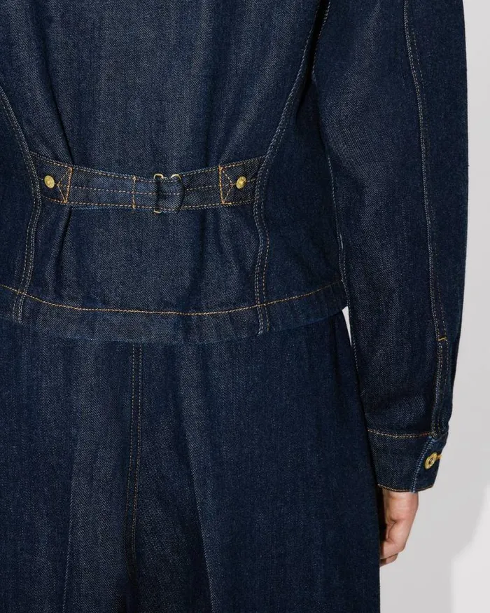 Men School Boy Jacket In Japanese Denim Rinse Blue Denim Kenzo Denim