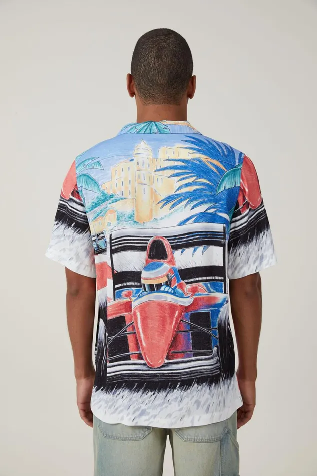 Men Shirts and Polos Cotton On Pit Stop Short Sleeve Shirt Chicane